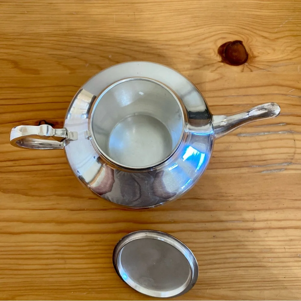 Vintage Raj Teapot Stackable Set Creamer Sugar Silver Plated With Box Gift